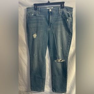 Joe's Distress Jeans Womens Size 32 High  Rise Straight Ankle  Light Wash